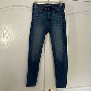 American Eagle blue high-rise jeggings